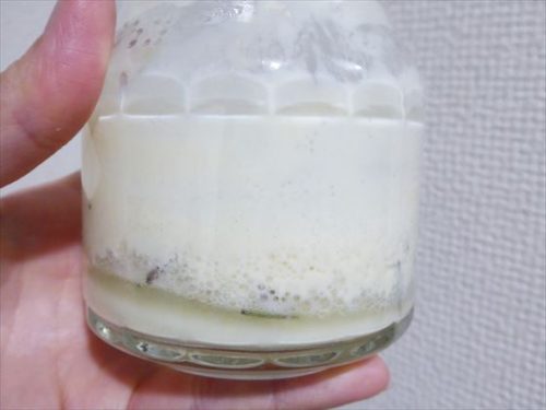 ローズマリー豆乳ヨーグルトが入った瓶を横から撮影した写真